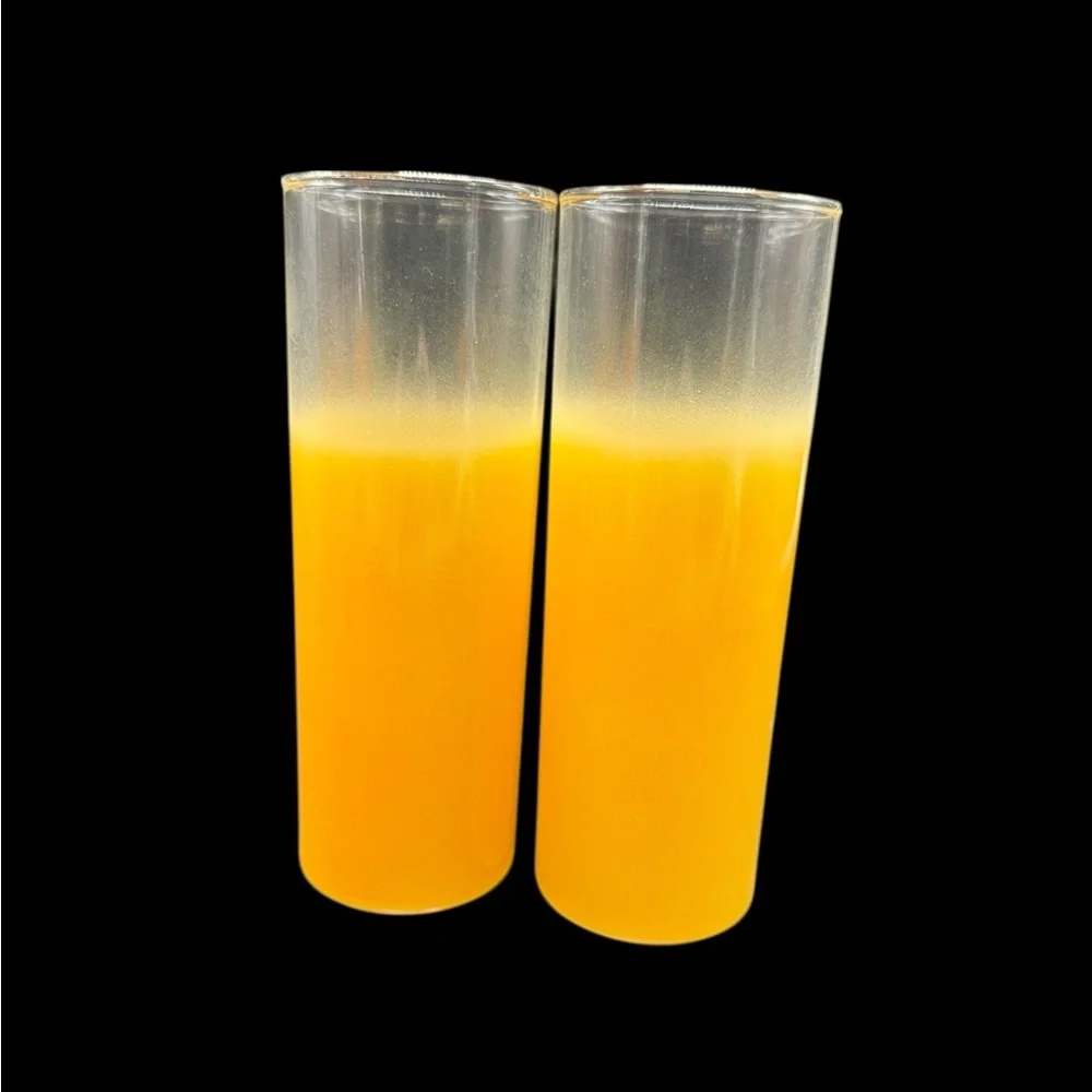 Blendo Highball Glasses Set of 4 Orange Yellow Vintage Mid Century Modern MCM